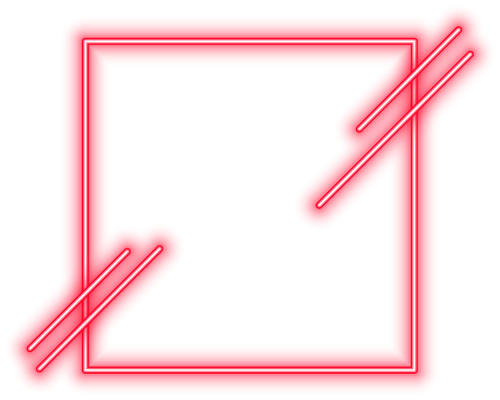 Red Neon Square Frame